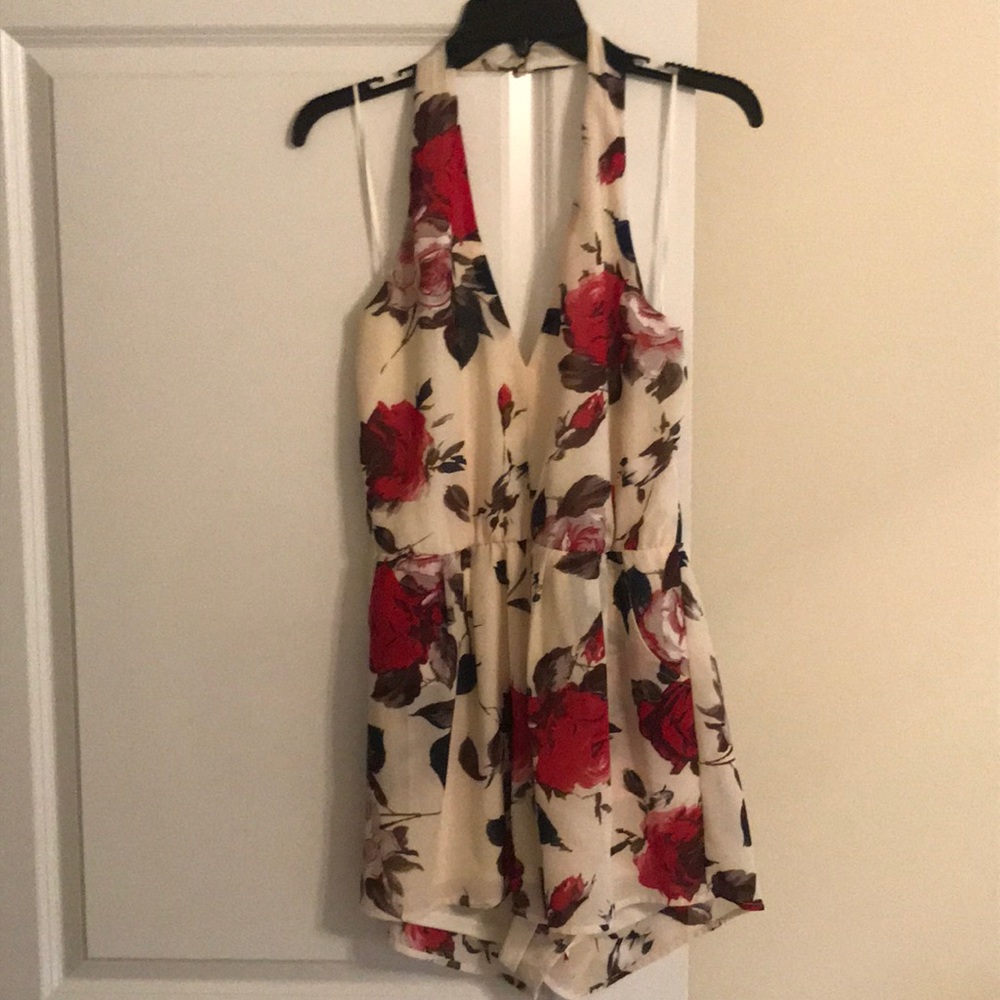 Floral halter romper